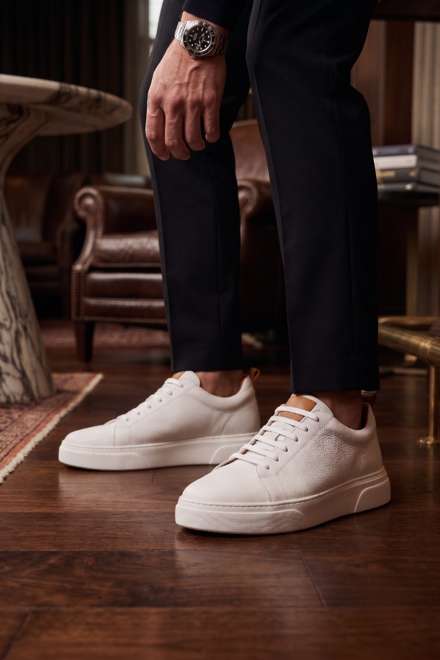Gadoshoes Beyaz Deri Ayakkabı (+7 cm)