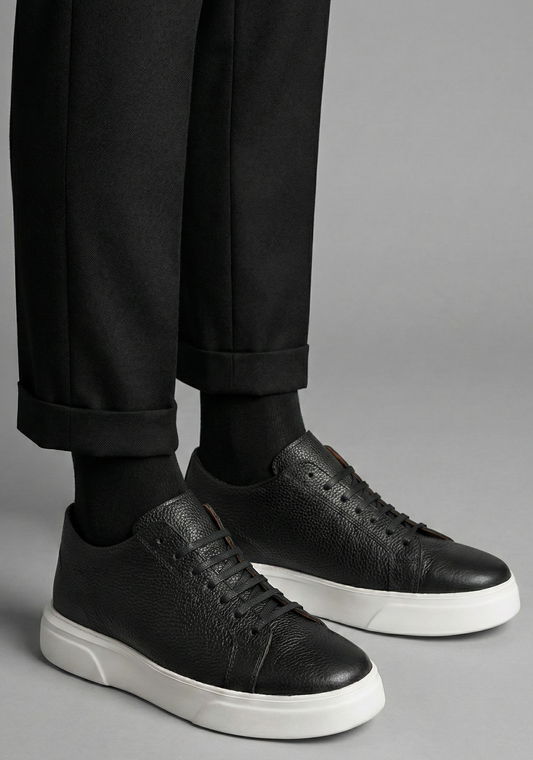 Gadoshoes Siyah Deri Ayakkabı (+7 cm)