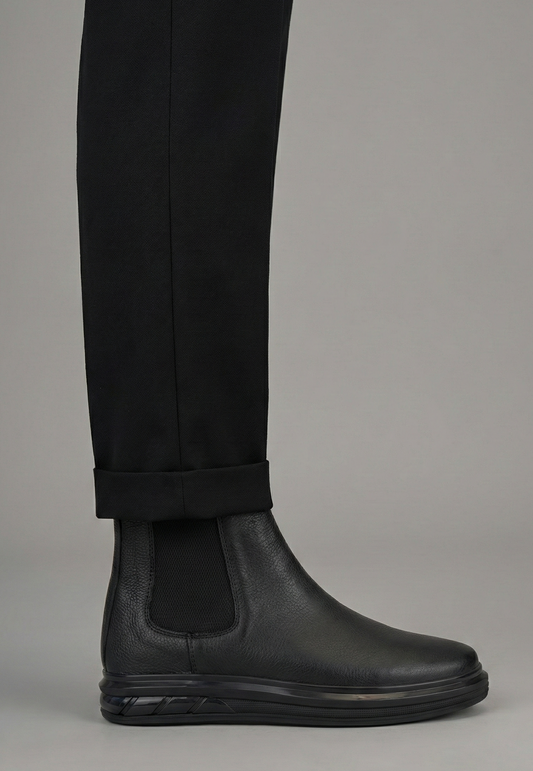 Gadoshoes Siyah Deri Bot (+7 cm)