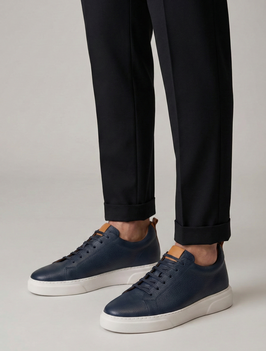 Gadoshoes Lacivert Deri Ayakkabı (+7 cm)