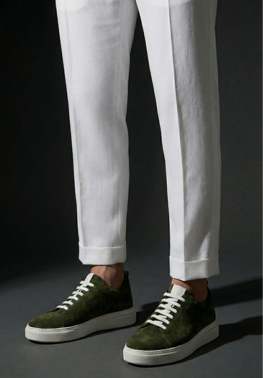 Gadoshoes Yeşil Süet Hakiki Deri Ayakkabı (+7cm)