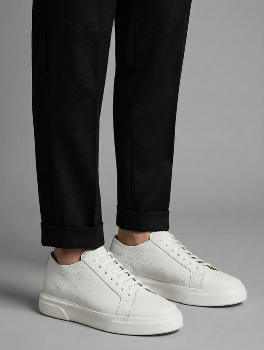 Gadoshoes Beyaz Deri Ayakkabı (+7cm)