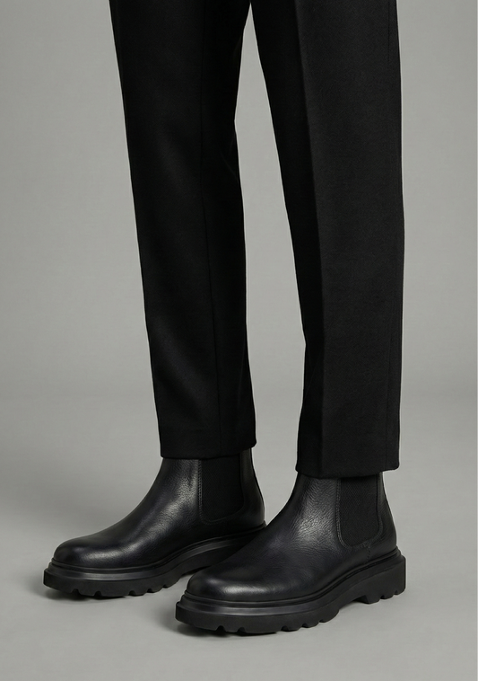 Gadoshoes Siyah Deri Bot (+7cm)