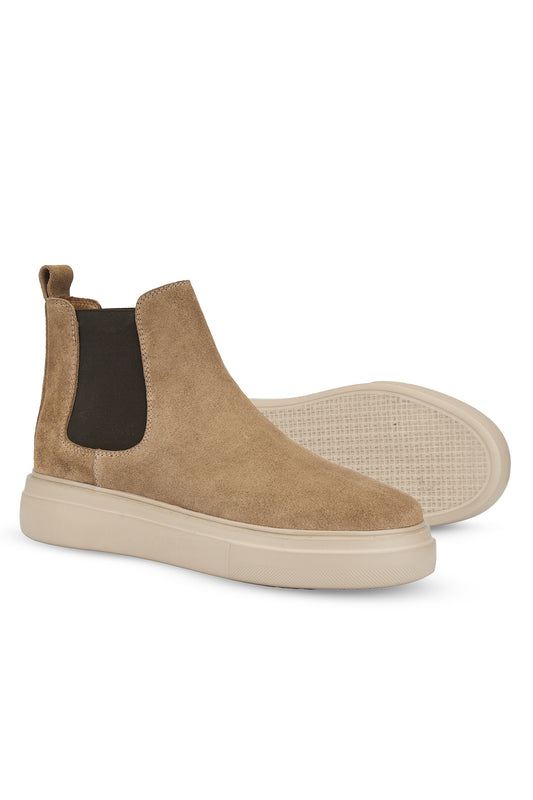 Gadoshoes Bej Süet Chelsea Bot (+7cm)