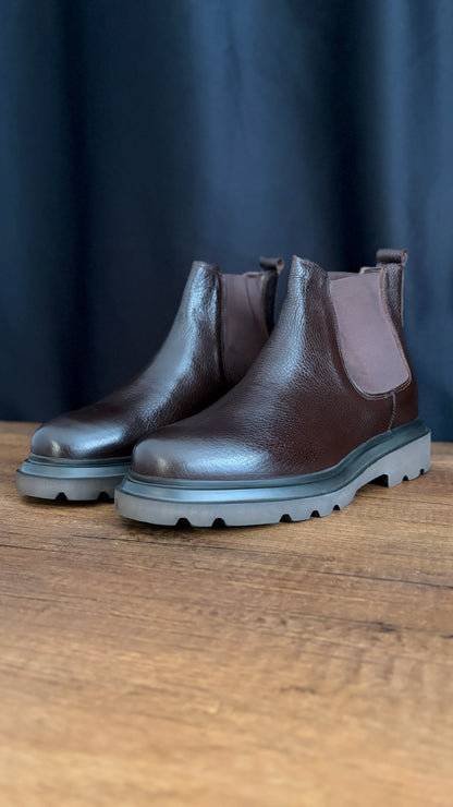 Gadoshoes Kahve Deri Chelsea Bot (+7cm)