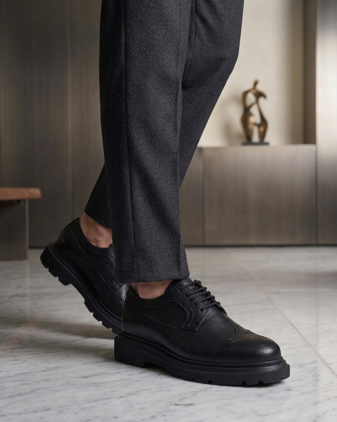 Gadoshoes Calvero Siyah Deri Ayakkabı (+7cm)