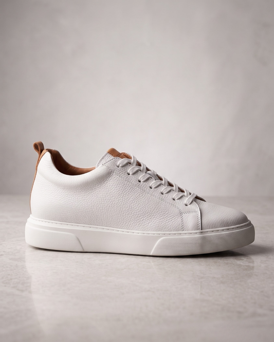 Gadoshoes Beyaz Deri Ayakkabı (+7 cm)