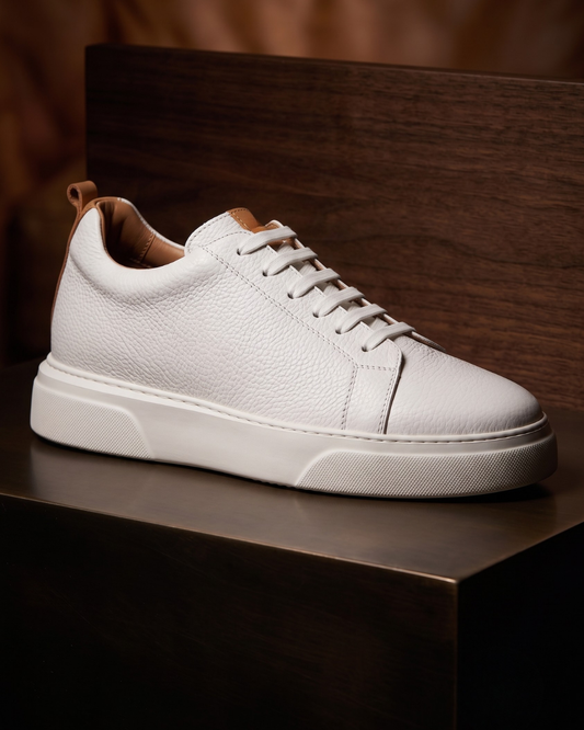 Gadoshoes Beyaz Deri Ayakkabı (+7 cm)