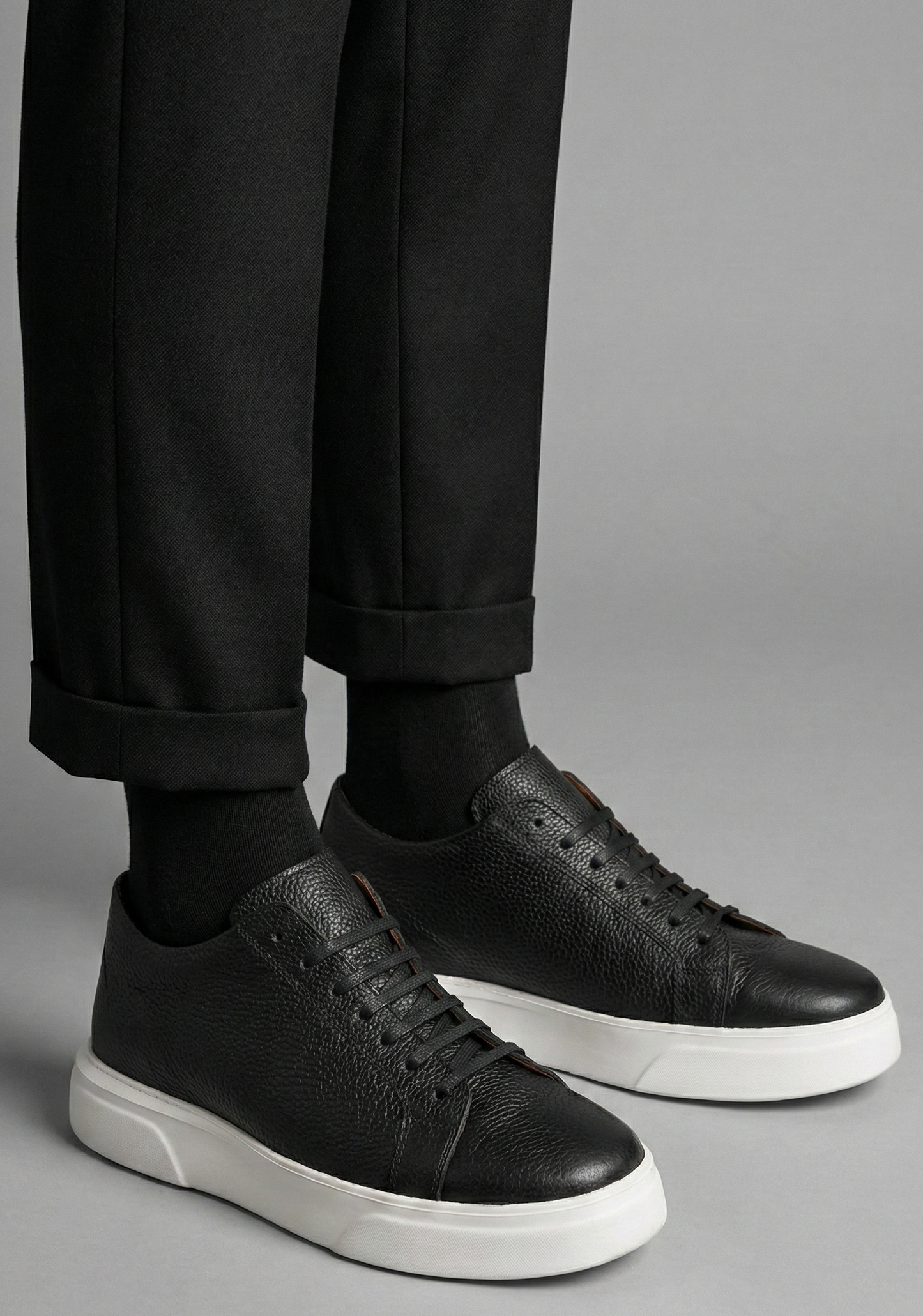 Gadoshoes Siyah Deri Ayakkabı (+7 cm)