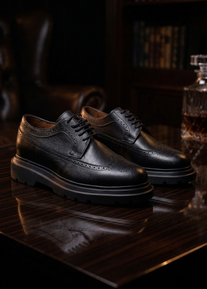 Gadoshoes Calvero Siyah Deri Ayakkabı (+7cm)