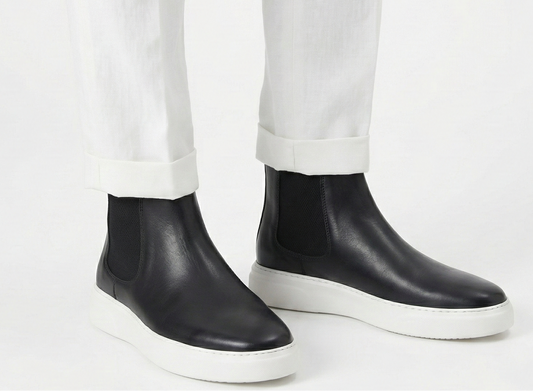 Gadoshoes Siyah Deri Bot (+7 cm)