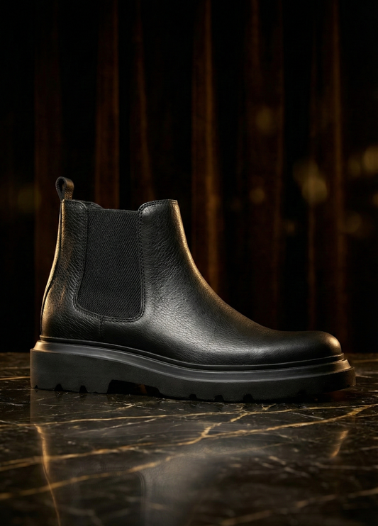 Gadoshoes Siyah Deri Bot (+7cm)