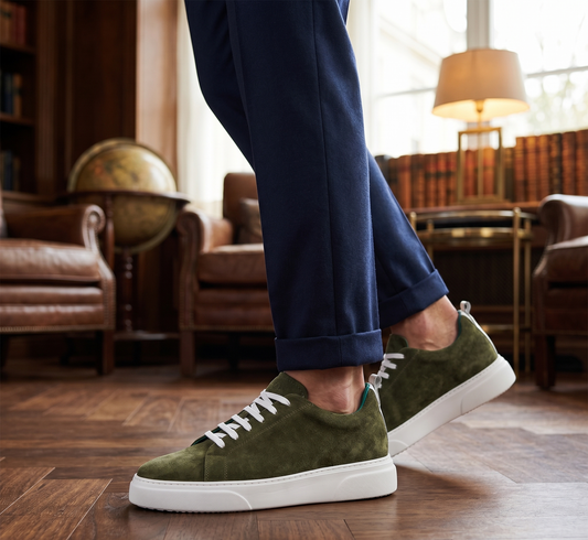 Gadoshoes Yeşil Süet Hakiki Deri Ayakkabı (+7cm)