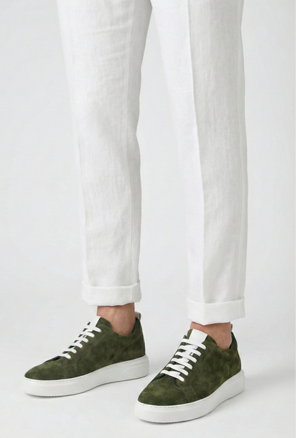 Gadoshoes Yeşil Süet Hakiki Deri Ayakkabı (+7cm)