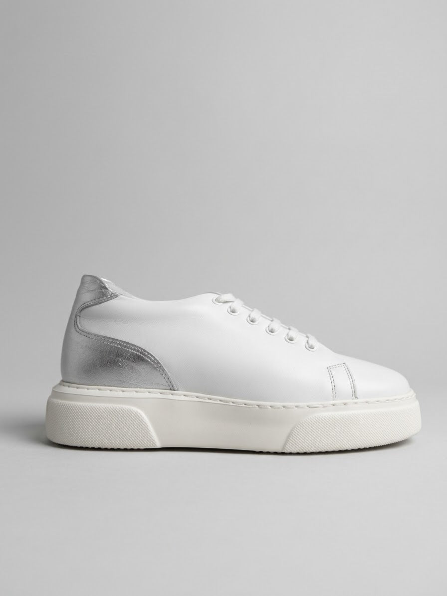 Gadoshoes Aura Silver Kadın Beyaz Deri Ayakkabı (+7cm)