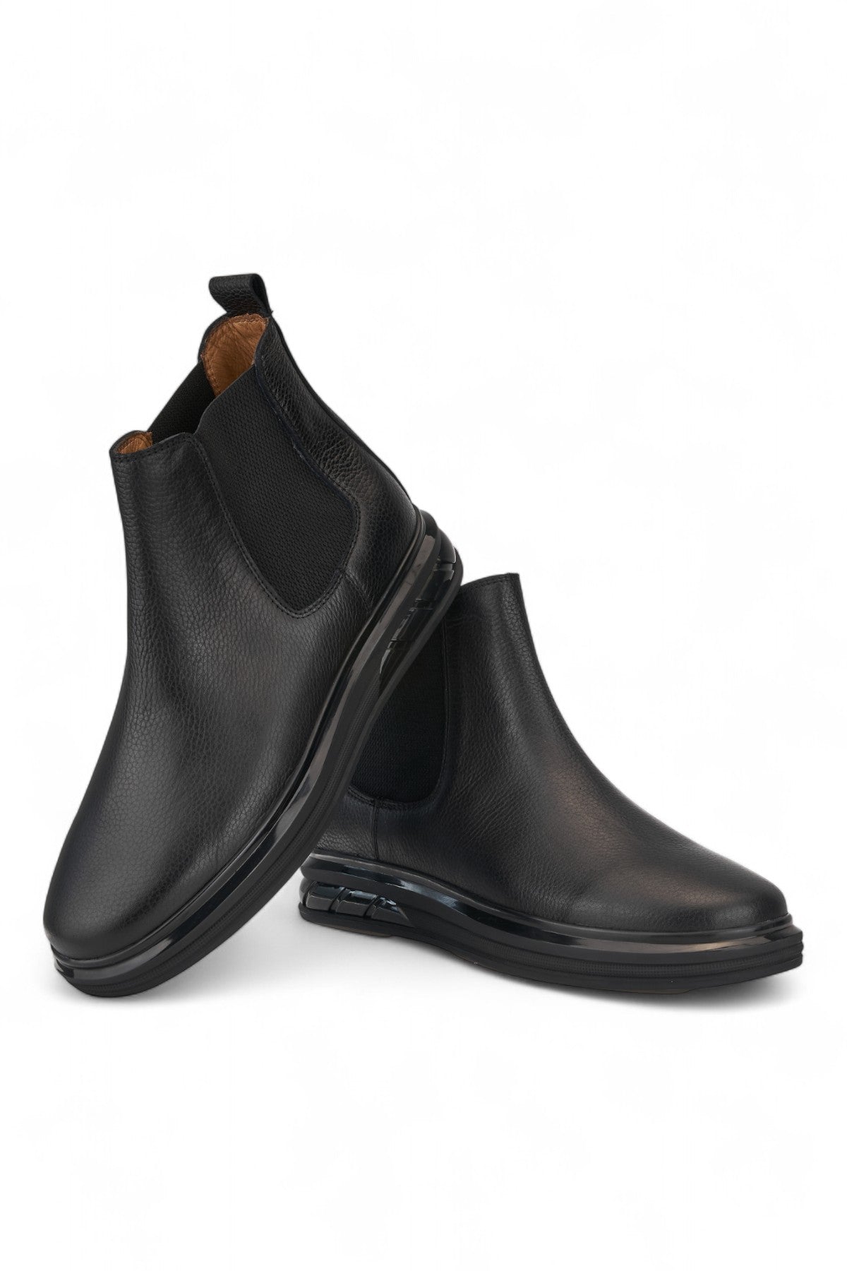 Gadoshoes Siyah Deri Bot (+7 cm)